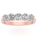10k Rose Gold Diamond Five Stone Anniversary Band R20009