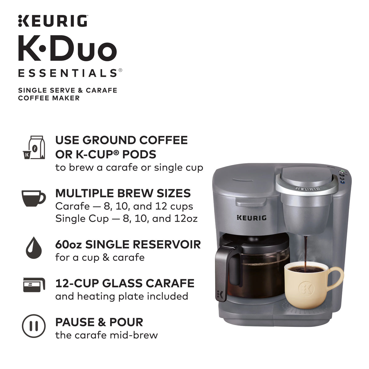 Black Single-Serve K-Cup Pod Coffee Maker A16841