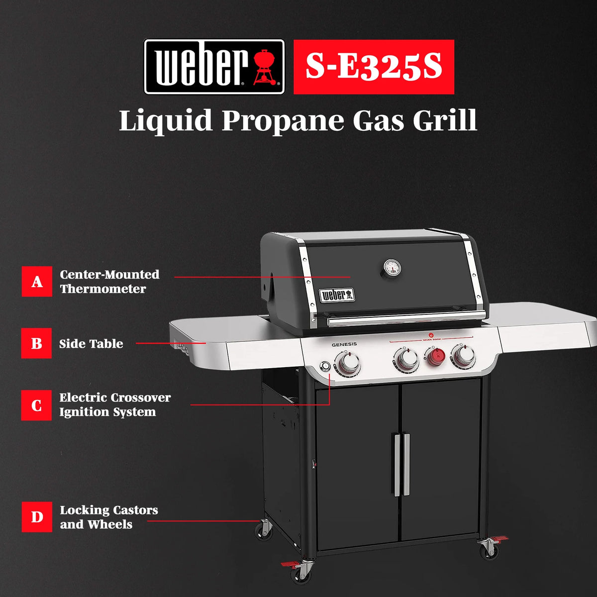 3-Burner Propane Gas Grill in Black T953998