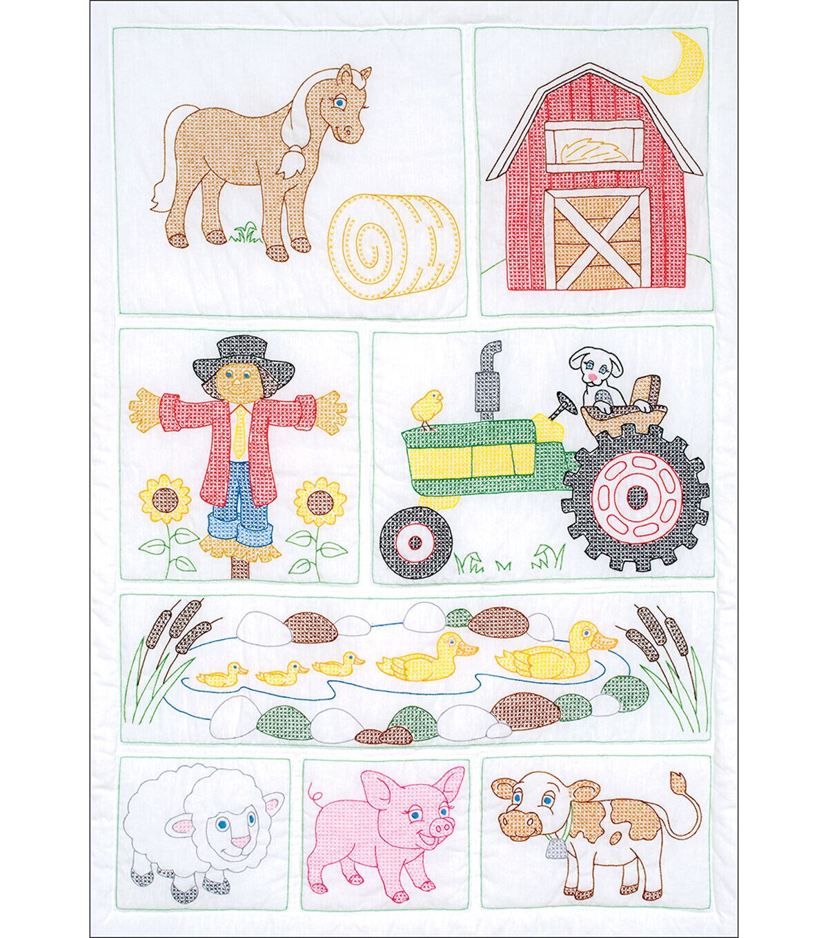 40 x 60 Stamped Crib Quilt Top Q4564