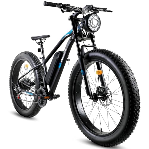26" x 4.0 Fat Tire Electric Bike, 500W (Peak 750W) 36V 10.4Ah Lithium Battery, 25MPH, 21-Speed M787