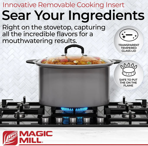 10 Quart Non-Stick Slow Cooker with Glass Lid X58518
