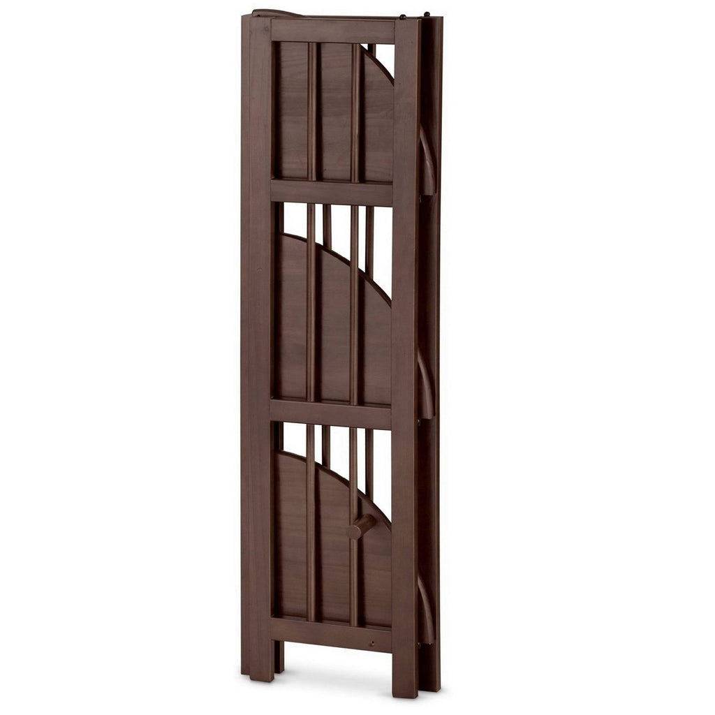 4 Shelf Corner Folding Bookcase Truffle Brown I948