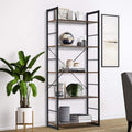 5 Tier Wood and Metal Bookshelf T7221