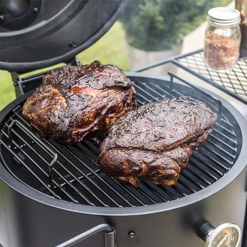 Black Barrel Drum Smoker with Porcelain Coated Steel R1403