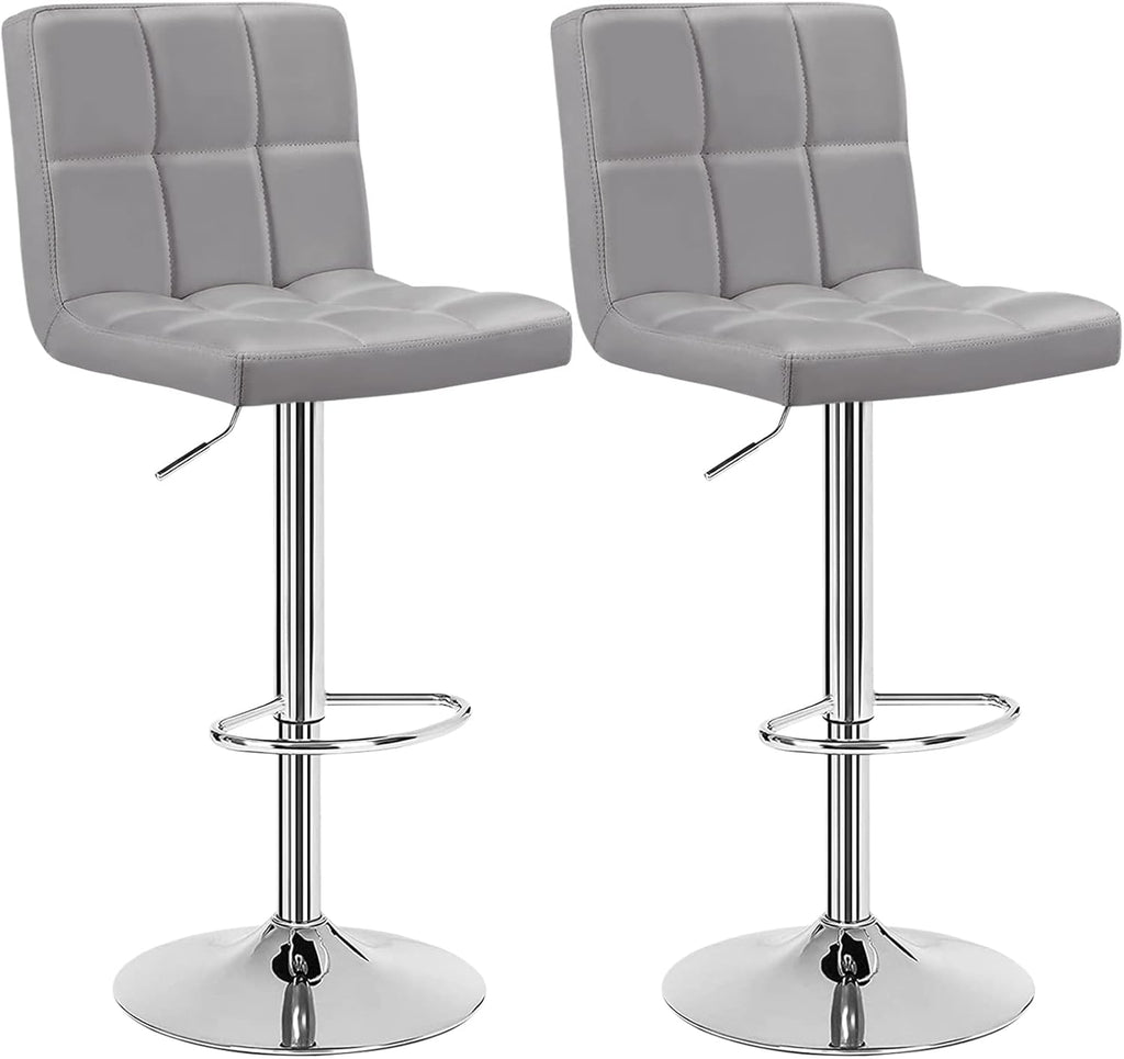 White Set of 2 Swivel Adjustable Bar Stools with Arms R614134