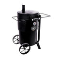 Black Barrel Drum Smoker with Porcelain Coated Steel R1403