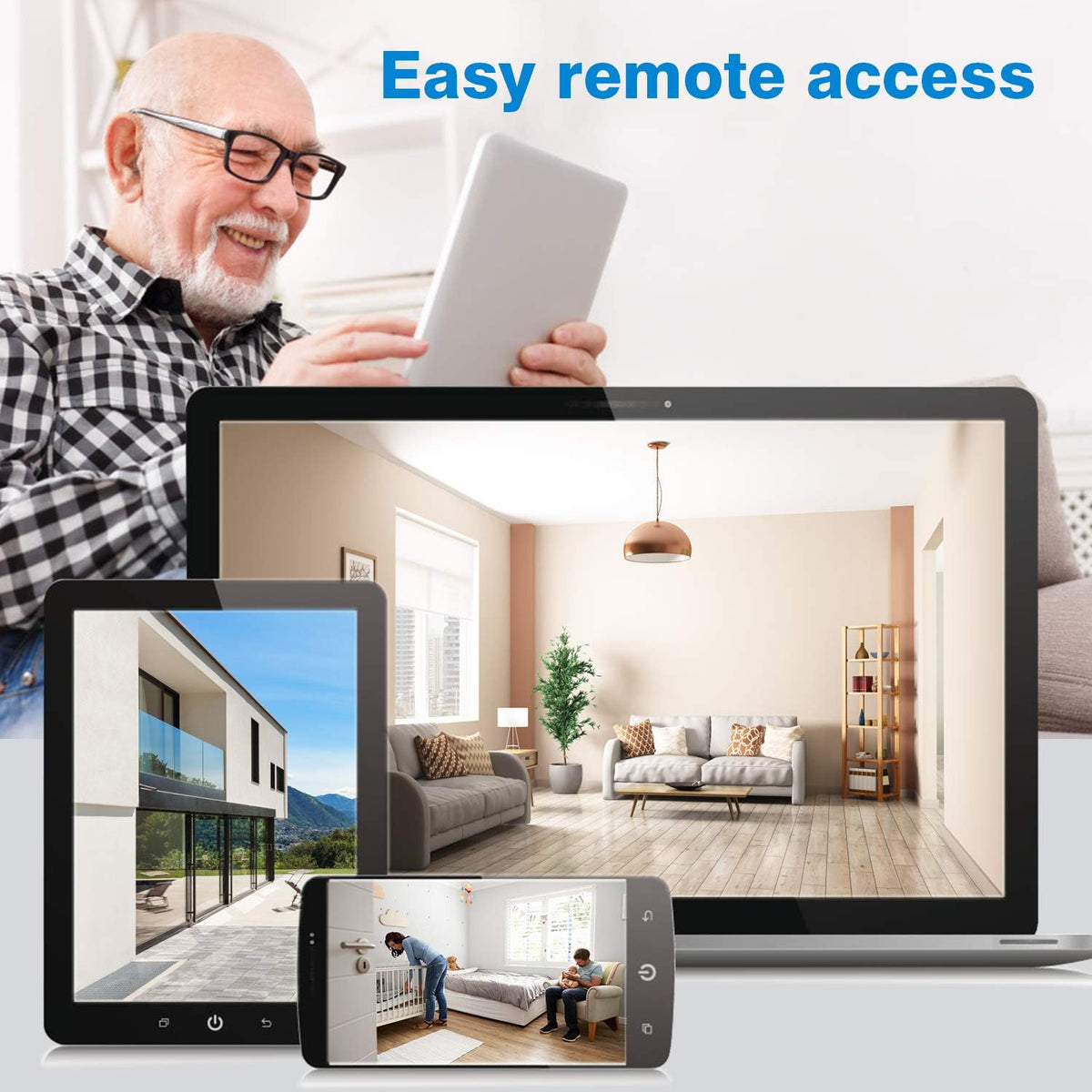 Wireless Security Camera System with 8CH NVR 4Pcs 1080P Night Vision Motion Detection Waterproof Z41223