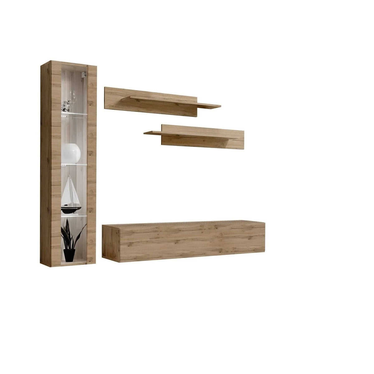Black Wall Mounted Floating Entertainment Center U27890