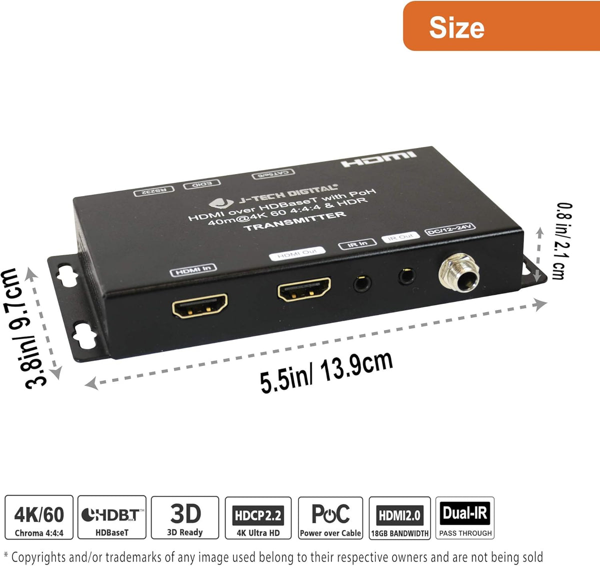 4K HDMI 2.0 Extender with Local Loop Out & Dual Outputs R204216