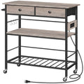 Rustic Brown Kitchen Island with Storage Z837