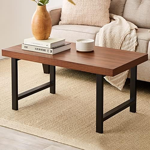 44in Rectangular Coffee Table with 2in Metal Legs X40218
