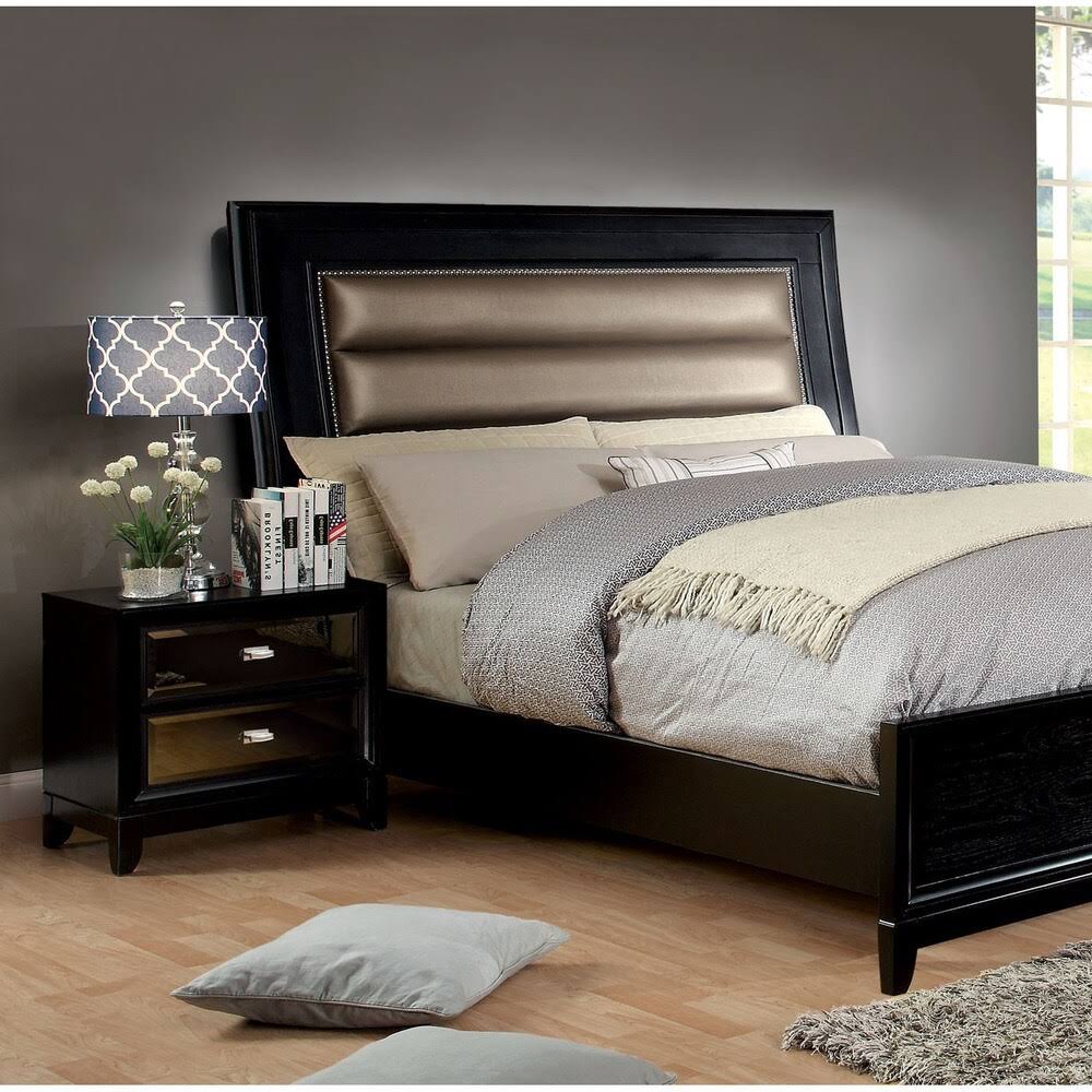 Silver-Tinted Nightstand D380520