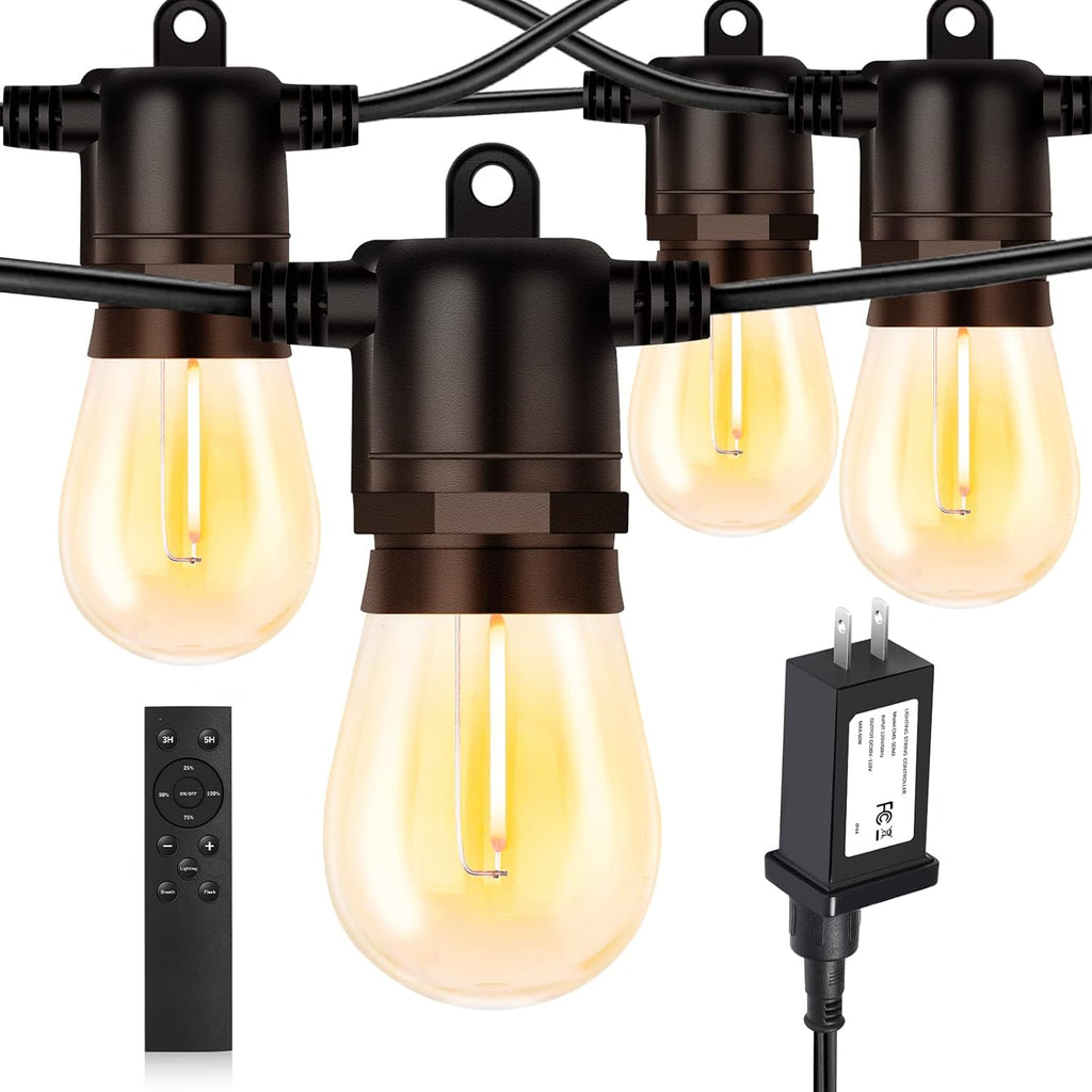 LED Outdoor String Lights with Dimmer Remote M2786