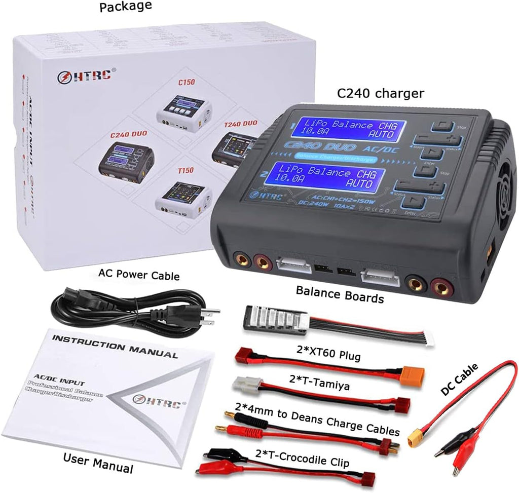 Dual LiPo Balance Charger 1S-6S AC 150W DC 240W 10A RC Battery Charger Q426211