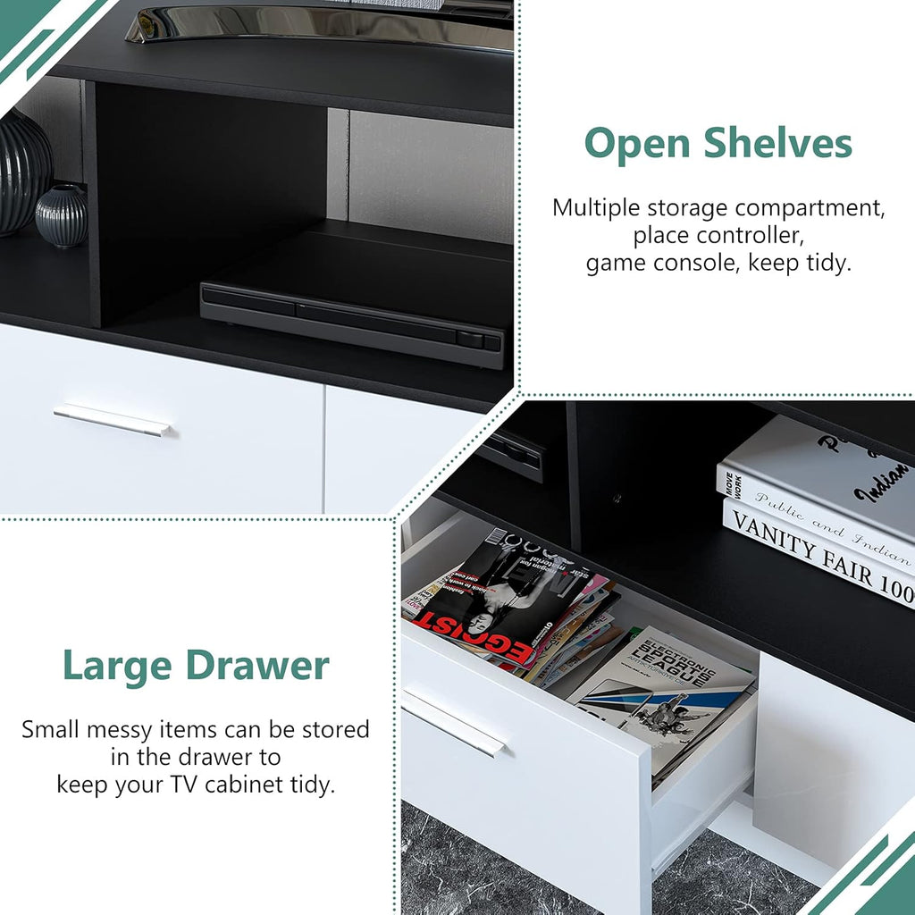 70 Inch Black & White Glossy TV Stand I508