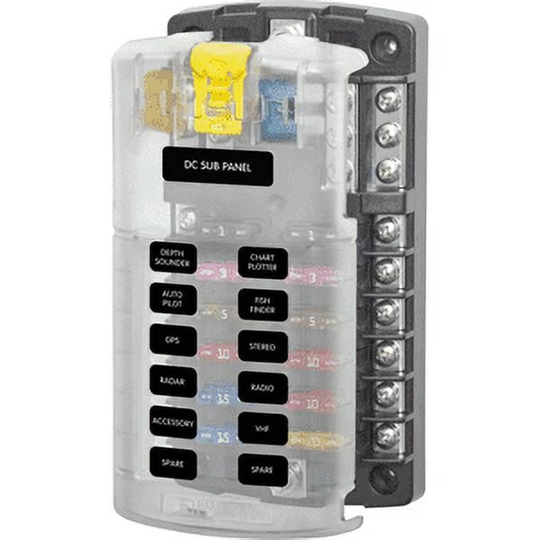 12 Circuit Blade Fuse Block with Ground and Cover D713708