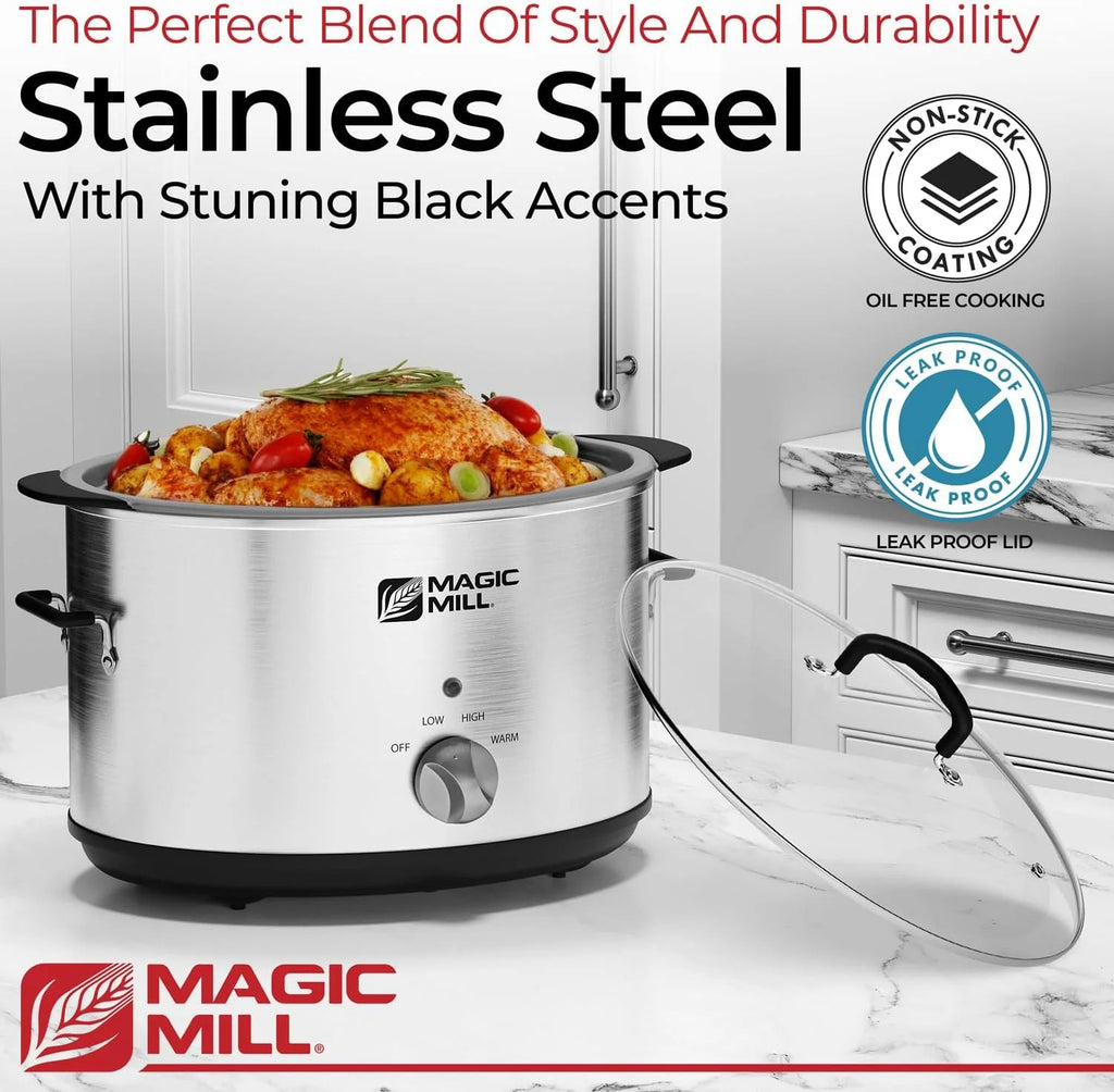 10 Quart Non-Stick Slow Cooker with Glass Lid X58518