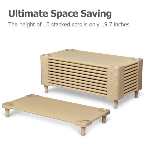 Stackable Kids Nap Cot with 4 Lockable Casters, Set of 5 Y206