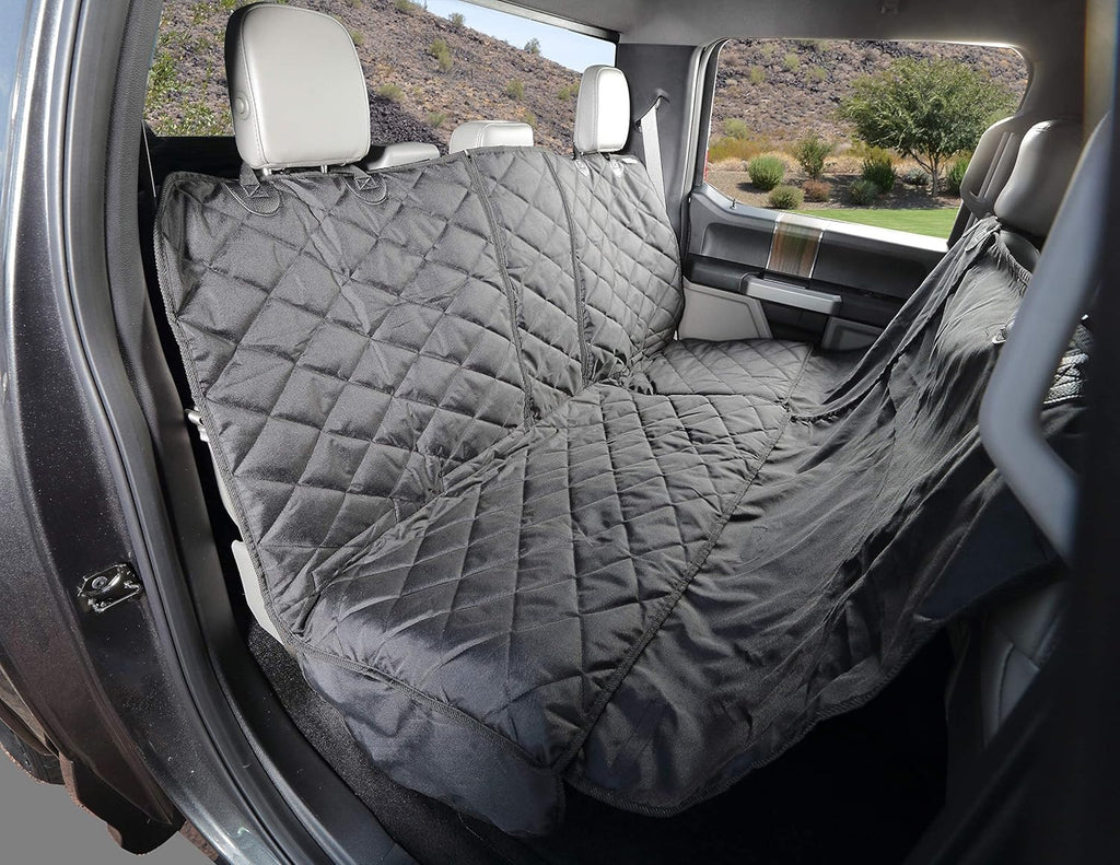 Black Waterproof Truck Rear Bench Seat Cover with Hammock N925