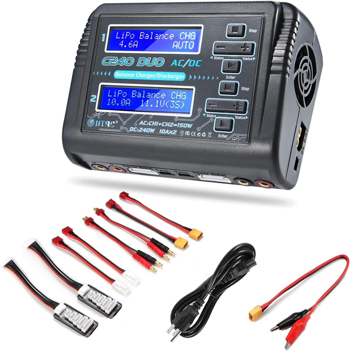 Dual LiPo Balance Charger 1S-6S AC 150W DC 240W 10A RC Battery Charger Q426211