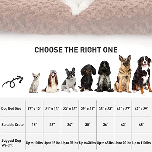 Washable Plush Dog Crate Bed, 35" x 23", Gray J7727