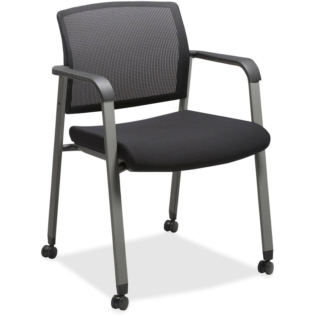 Black Mesh Back Guest Chairs with Casters D261