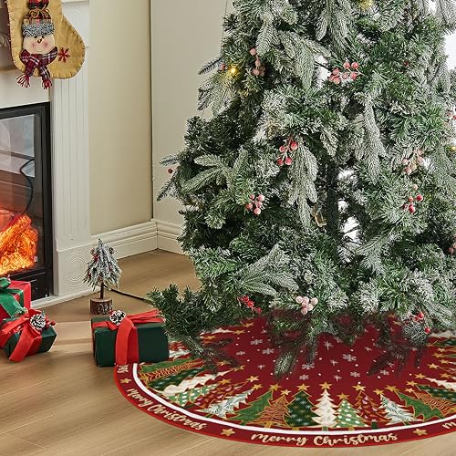 Red 36 Inches Christmas Tree Skirt U864032