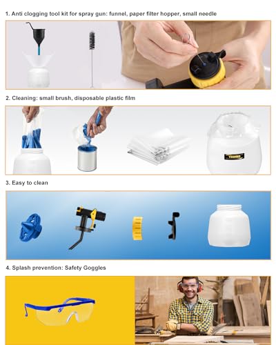 700W HVLP Electric Paint Sprayer with 10 Pack Paint Strainers J9623