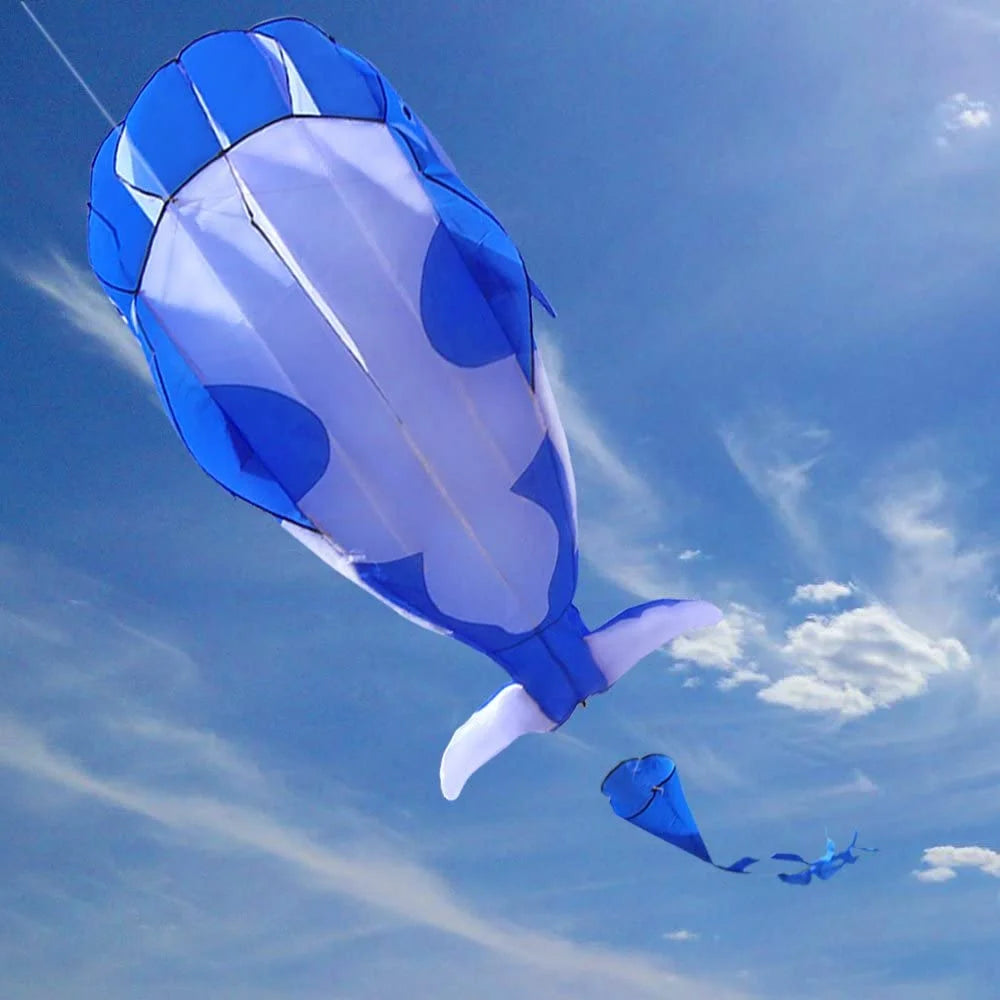 Blue Polyester 78inch Whale Dolphin Kite F8533