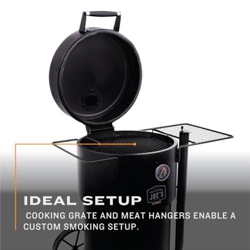 Black Barrel Drum Smoker with Porcelain Coated Steel R1403