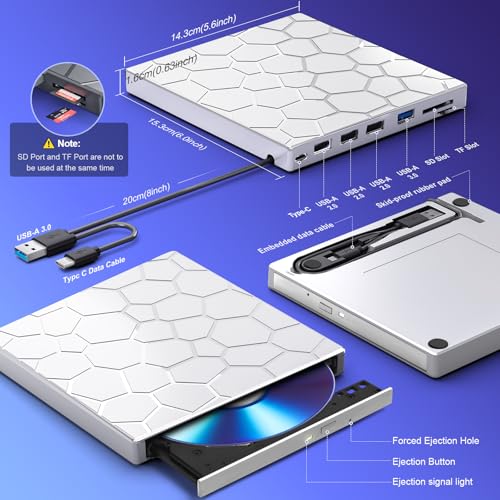 8 in 1 USB 3.0 Portable External CD/DVD Drive U992