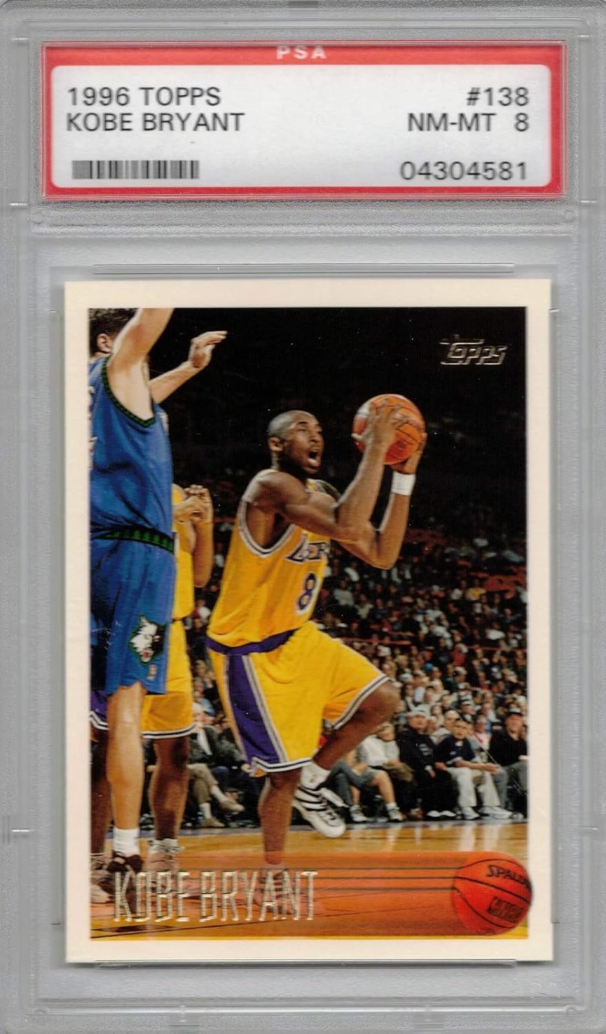 1996-97 Topps Basketball #138 Kobe Bryant Rookie Card Graded PSA 8 X98839
