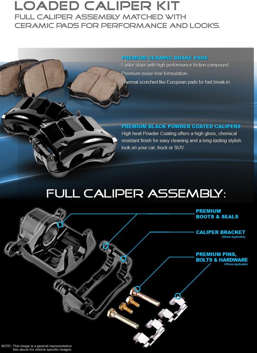 Black Powder Coated Calipers + Ceramic Brake Pads B8329