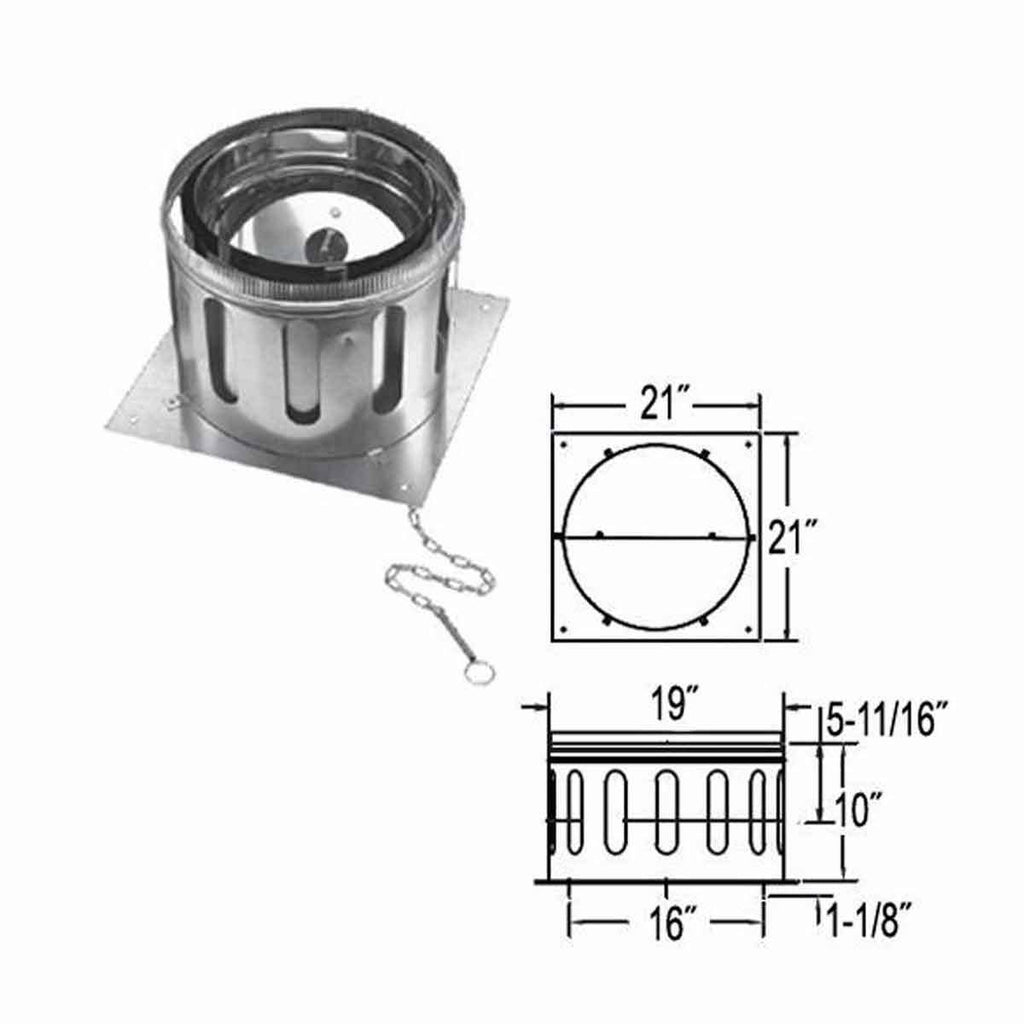 16x22 Chimney Anchor Plate with Damper S835851