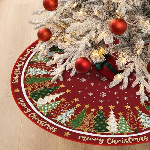 Red 36 Inches Christmas Tree Skirt U864032
