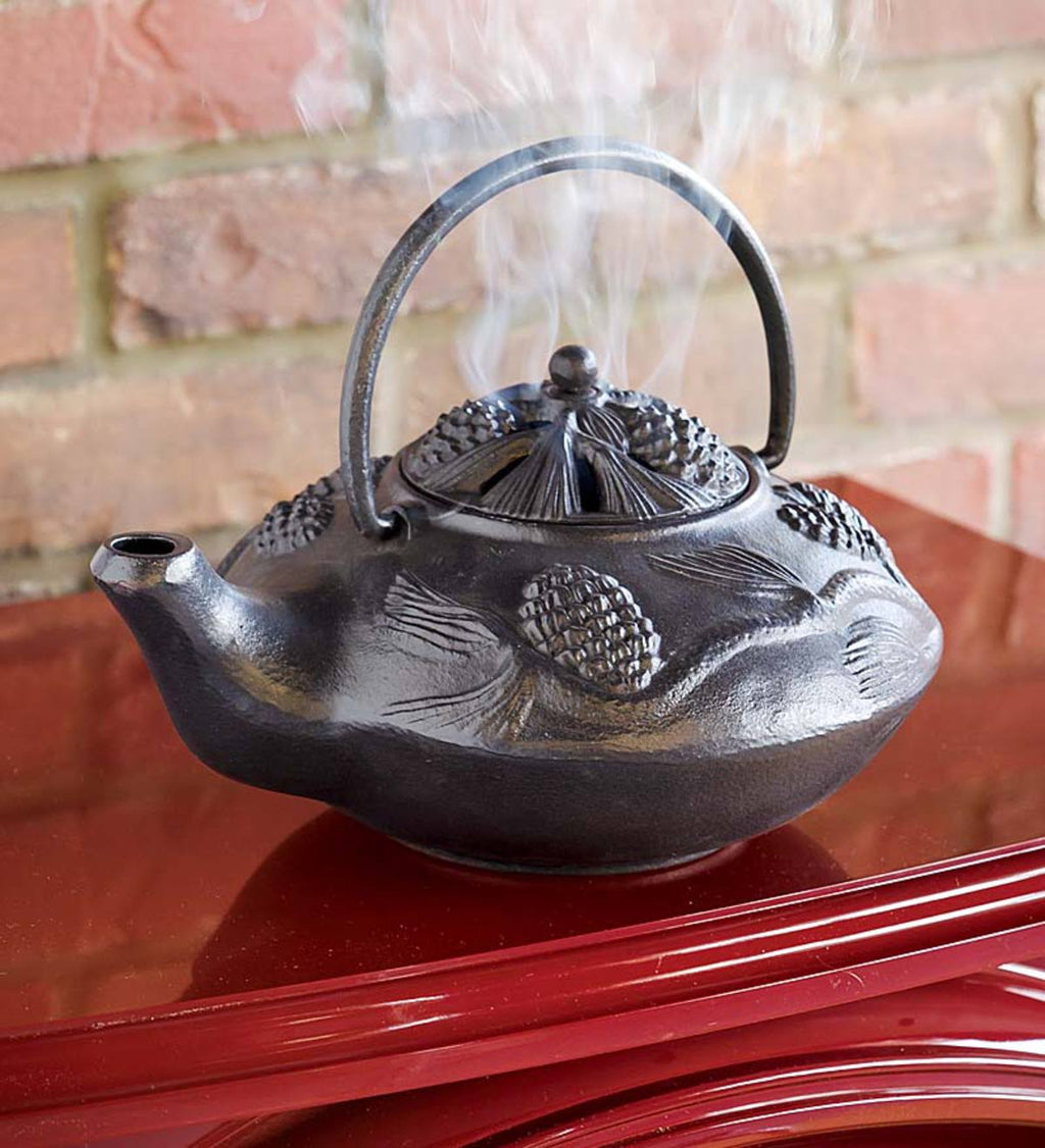 Black Cast Iron Wood Stove Kettle Steamer N13175