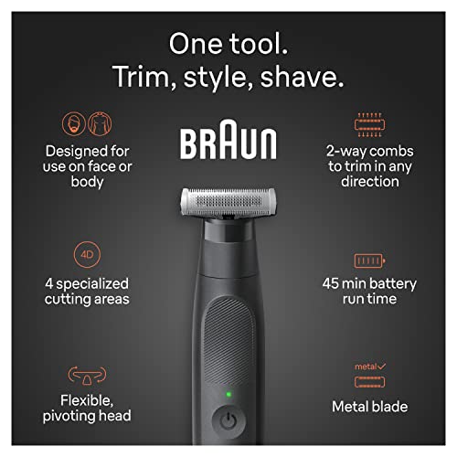 Hybrid Electric Beard Trimmer & Body Shaver, Waterproof I194385