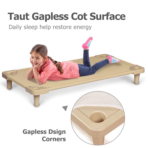 Stackable Kids Nap Cot with 4 Lockable Casters, Set of 5 Y206