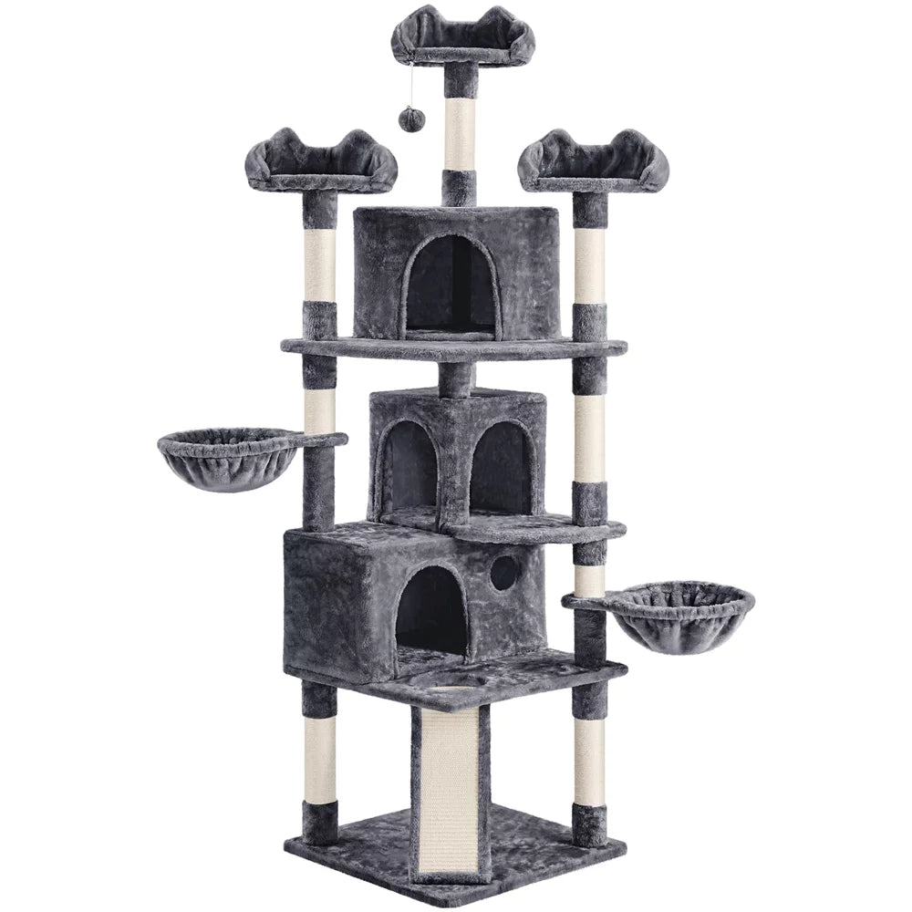 Dark Gray Cat Tree with Condos K1211