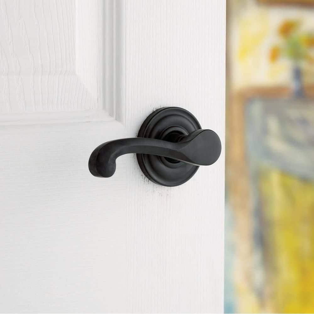 Satin Brass Black Levers Without Rosettes S213