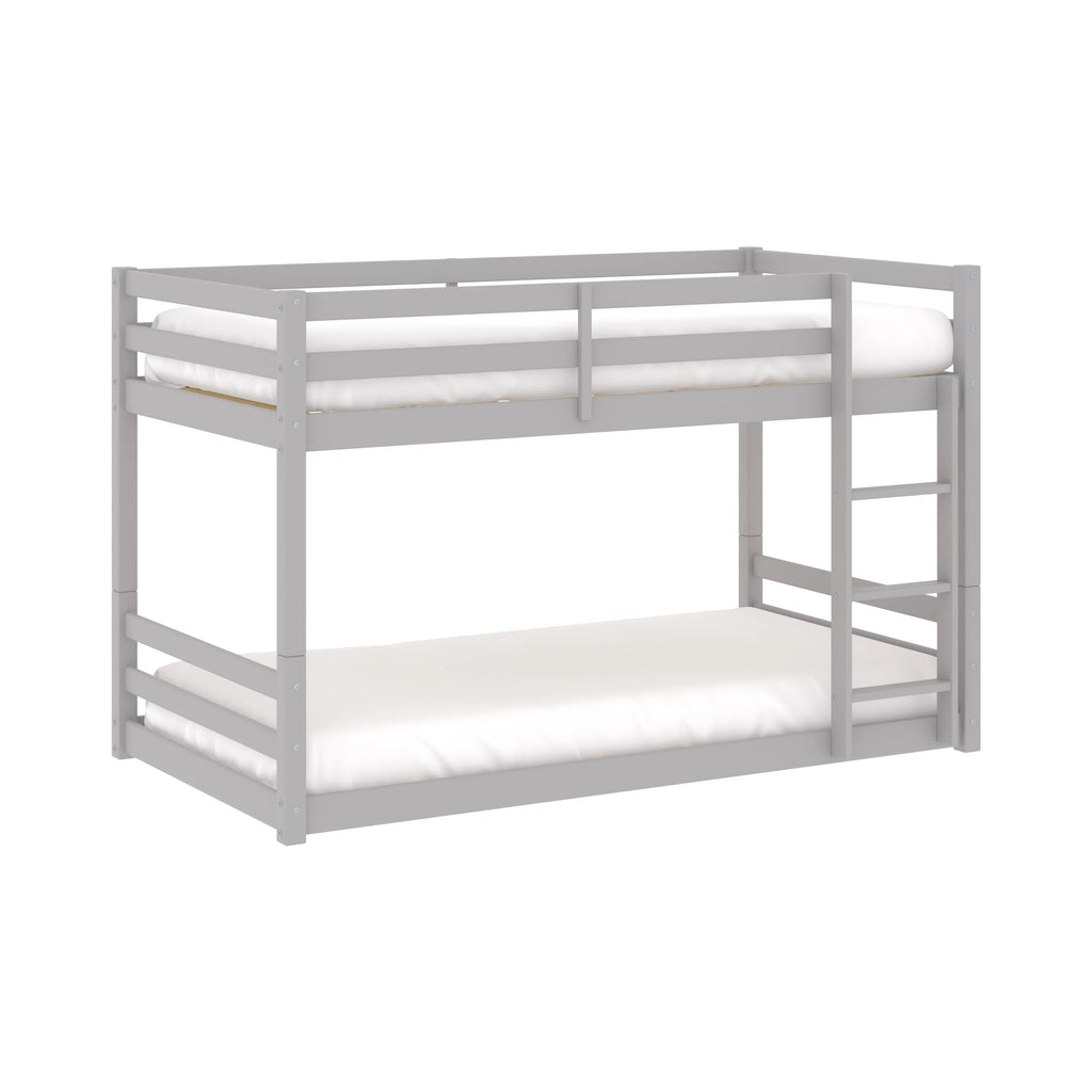 Black Wood Twin Over Twin Convertible Bunk Bed E963