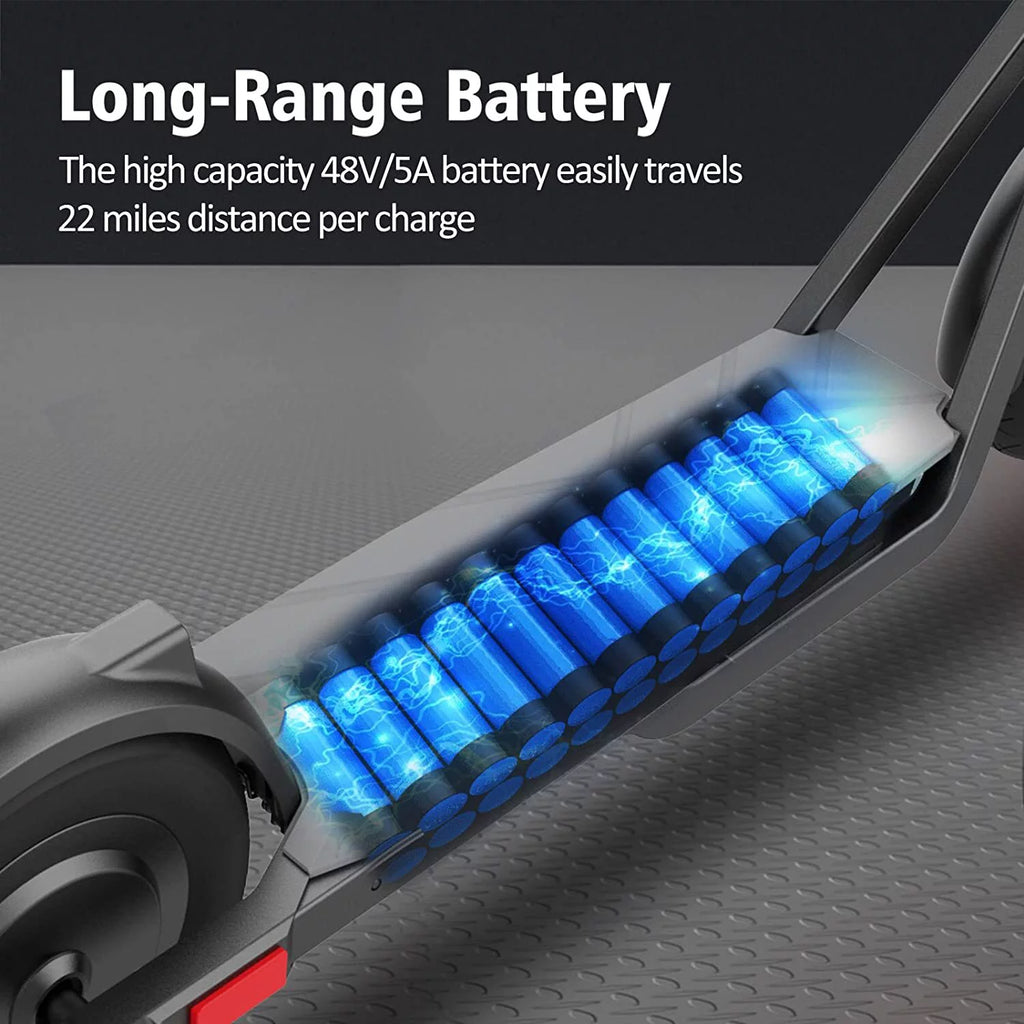 Electric Scooter 450W Motor 22 Miles Range 19MPH 10in Solid Tires Folding A15800