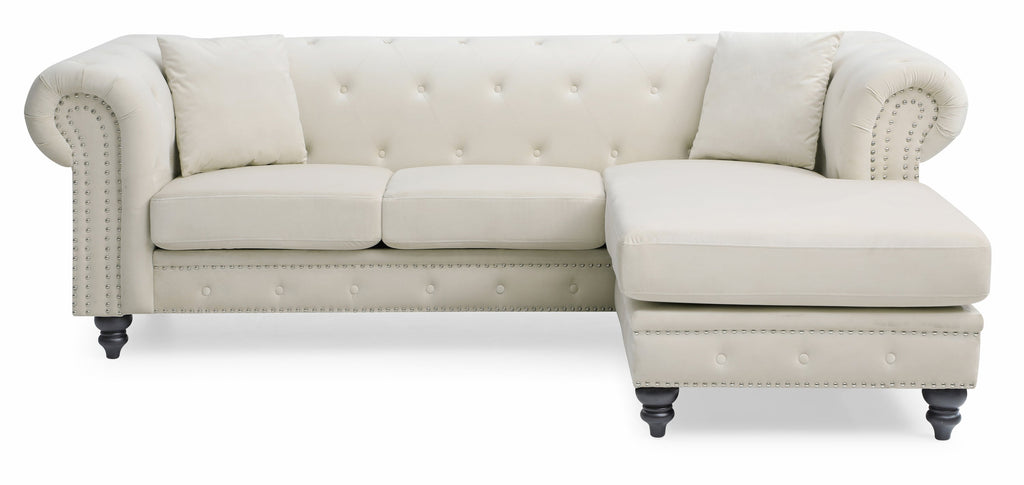 Ivory Sofa Chaise Y15155