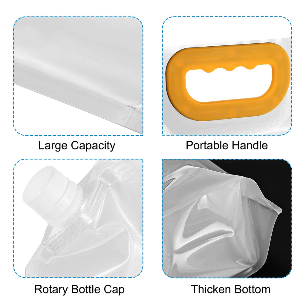 4Pack Clear Collapsible Water Container Bag H697