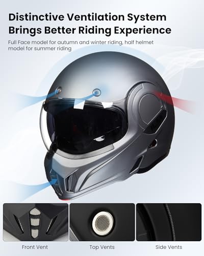 Matte Black Full Face Modular Motorcycle Helmet P912876