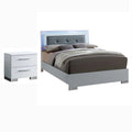 2pc Glossy White Wood Bedroom Set D46023