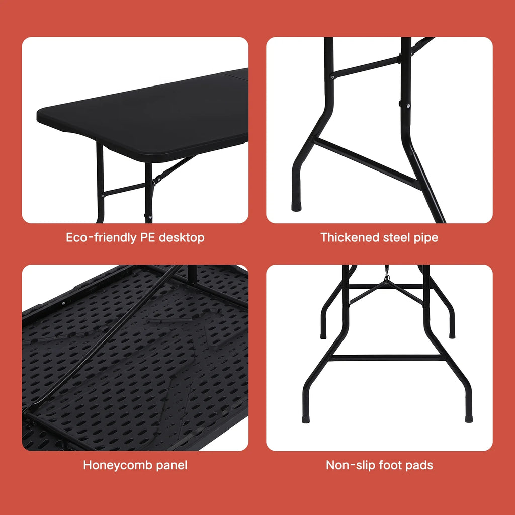 6ft Heavy Duty Plastic Folding Table W506