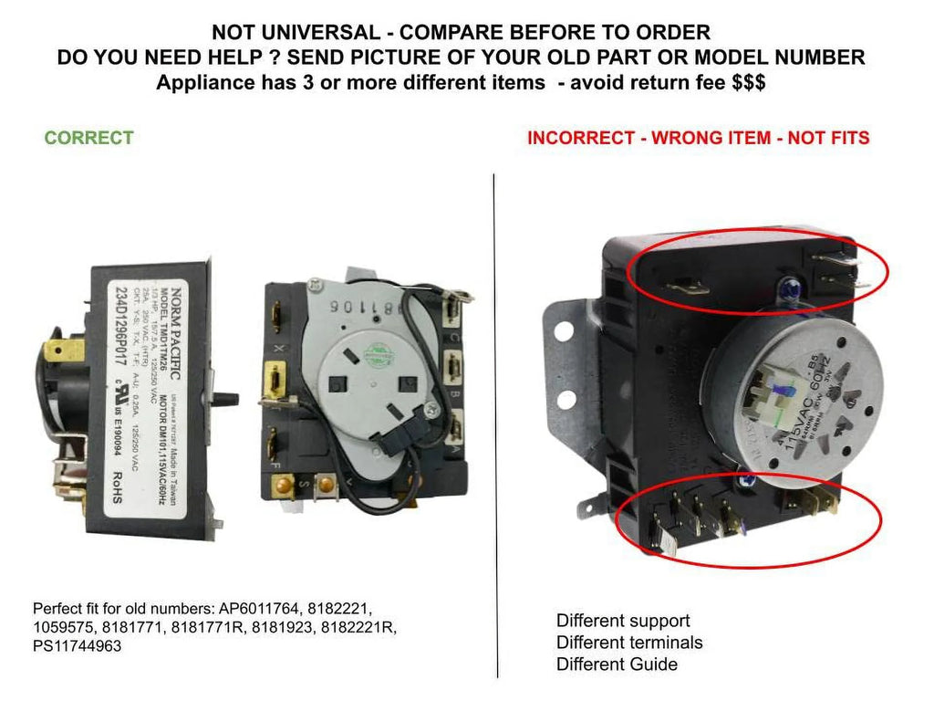 Washer/Dryer Timer 10 Terminals O1346