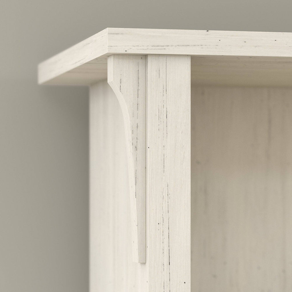 White L-Shaped Desk with Hutch and Lateral File Cabinet W429589